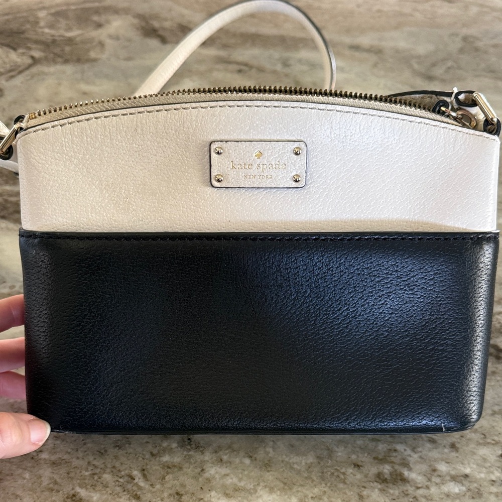 Kate Spade Color Block Black and Cream Crossbody Bag